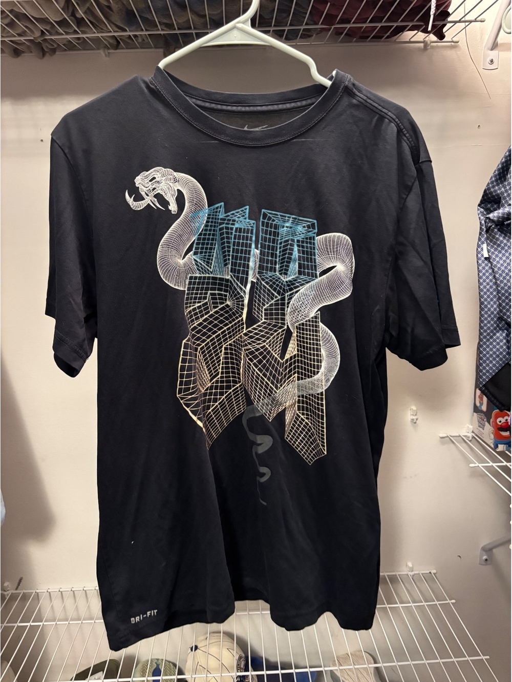Nike Dri-FIT Black Graphic T-Shirt with Snake and Building 3
